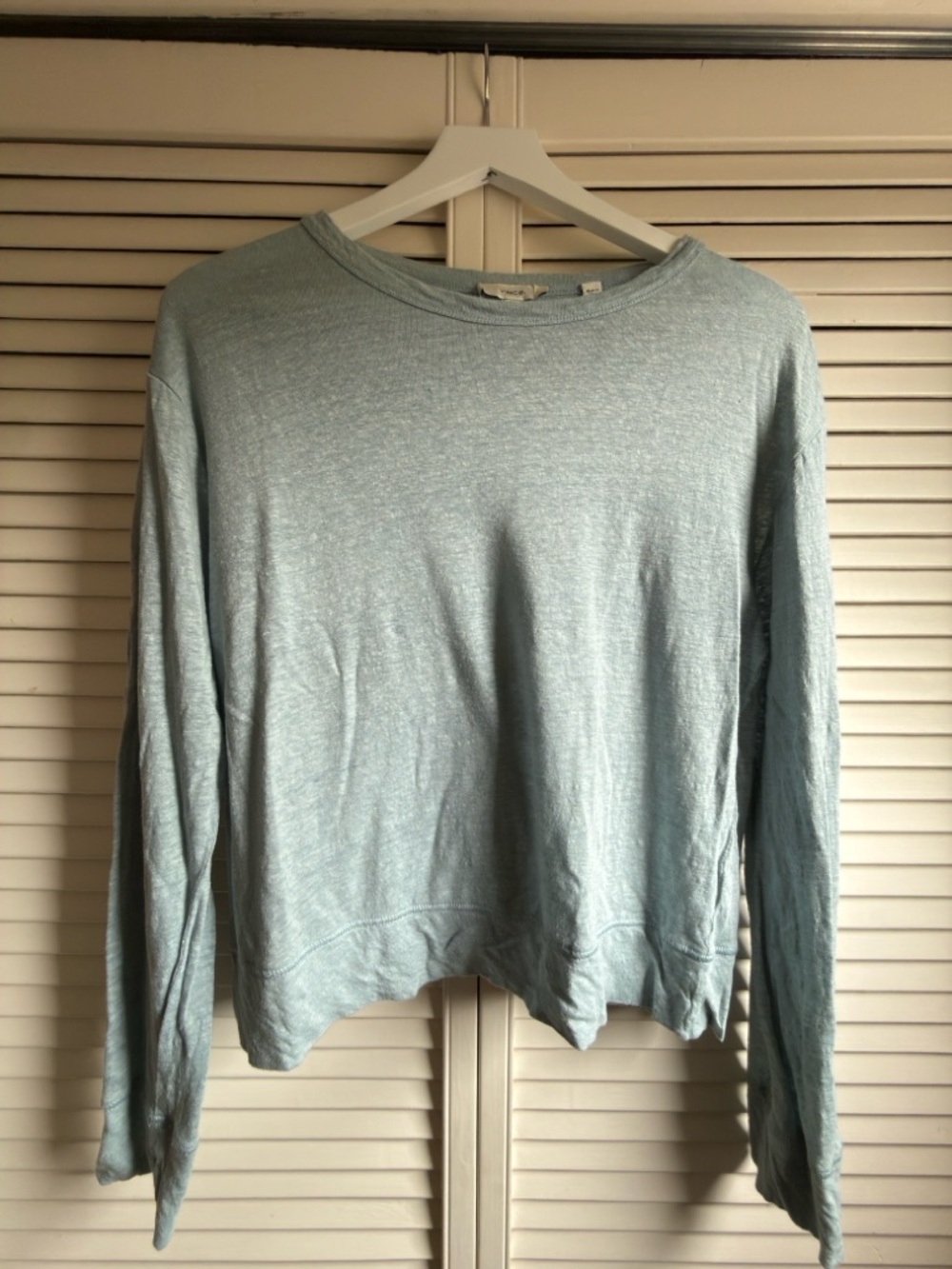 Vince Women’s Linen Crewneck Sweater in Seaglass